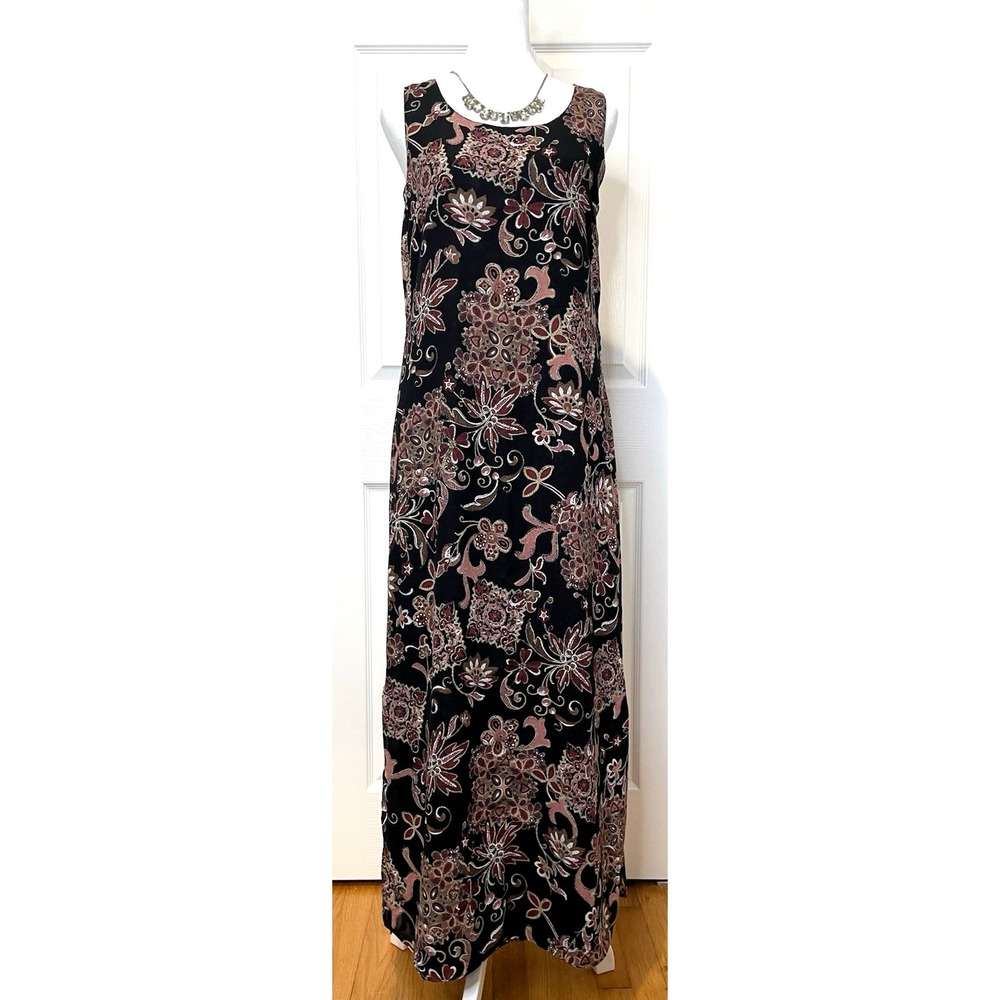 Vtg Womens Reversible Floral Maxi Dress‎ Medium Y2K Fairy Grunge Romantic HOCO